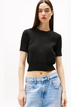 Tommy Hilfiger Ribgebreide trui met korte mouwen