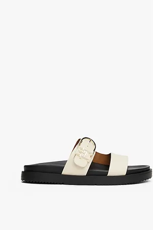 Tommy Hilfiger Leren sandaal met profielzool en TH-monogram