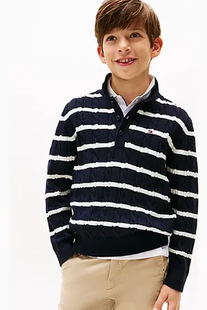 Tommy Hilfiger Kabelgebreide trui met polokraag