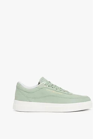 Tommy Hilfiger Leren court sneaker met metallic logo