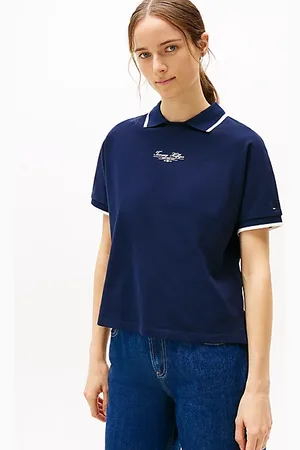 Tommy Hilfiger Polo met ronde hals en logo