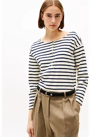 Tommy Hilfiger Longsleeve T-shirt met Henley-hals