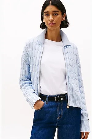 Tommy Hilfiger Boxy kabelgebreid vest met rits