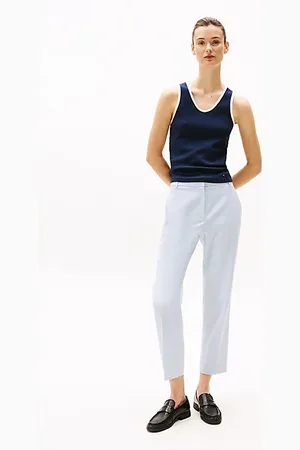 Tommy Hilfiger Slim enkellange broek met rechte broekspijpen