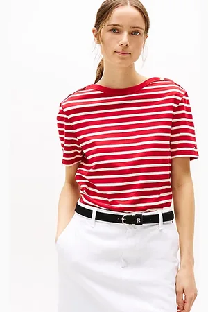 Tommy Hilfiger T-shirt met goudkleurige knopen