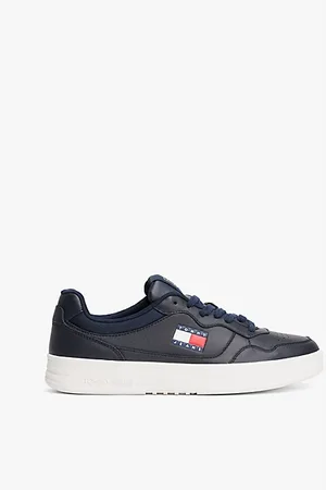 Tommy Hilfiger Leren sneaker met cupsole en reliëflogo