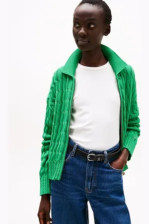 Tommy Hilfiger Boxy kabelgebreid vest met rits