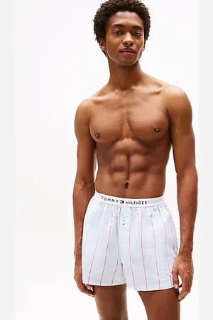 Tommy Hilfiger Poplin pyjamashort met logo