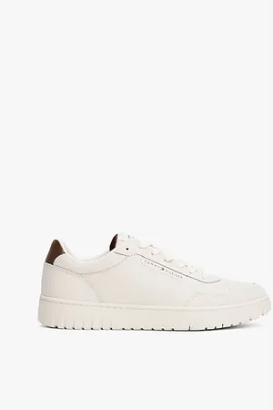 Tommy Hilfiger Lage basketbalsneaker met gemengde texturen