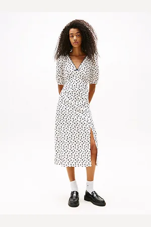 Tommy Hilfiger Midi-wikkeljurk met vogelprint