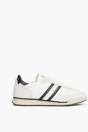 Tommy Hilfiger Retro leren sneaker met gemengde texturen