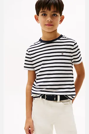 Tommy Hilfiger T-shirt met ronde hals en geborduurde vlag