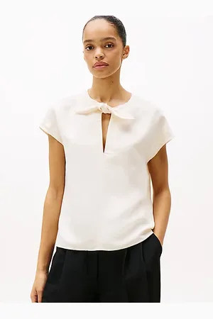 Tommy Hilfiger Regular fit blouse met strikdetail