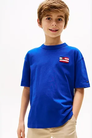 Tommy Hilfiger Terry T-shirt met Hilfiger Flag-logo op de rug