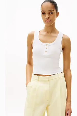 Tommy Hilfiger Slim fit tanktop met Henley-hals