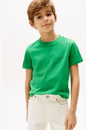 Tommy Hilfiger T-shirt met ronde hals en geborduurde vlag