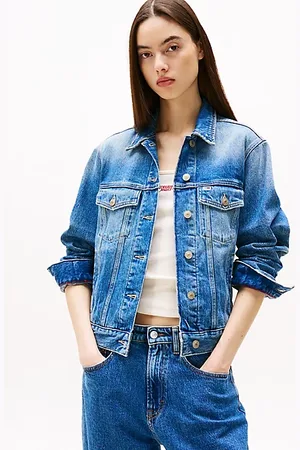 Tommy Hilfiger Denim truckerjack met geborduurd embleem
