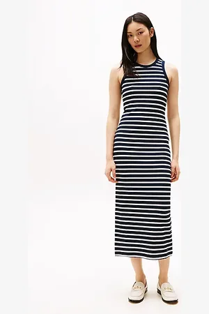Tommy Hilfiger Slim fit mouwloze bodycon maxi-jurk