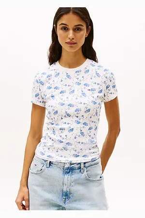 Tommy Hilfiger Slim fit T-shirt met bloemenprint