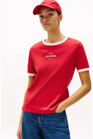 Tommy Hilfiger T-shirt met logo en contrasterende boorden