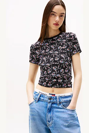 Tommy Hilfiger Slim fit T-shirt met bloemenprint