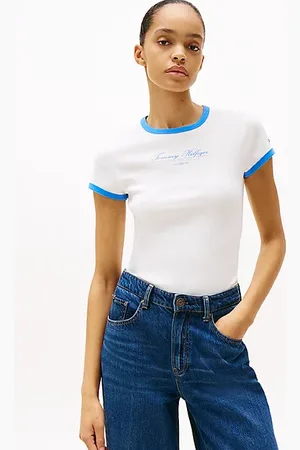 Tommy Hilfiger Slim fit T-shirt met geborduurd logo