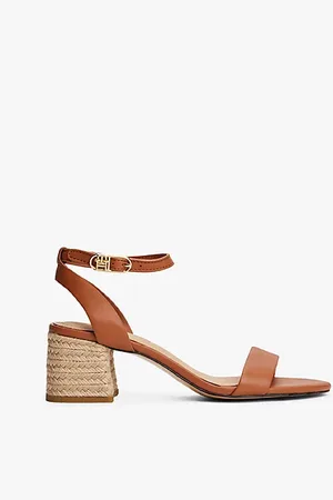 Tommy Hilfiger Leren sandaal met espadrillehak