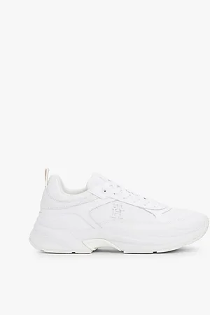 Tommy Hilfiger Leren chunky sneaker met gemengde texturen