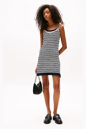 Tommy Hilfiger Slim fit gebreide mini-jurk met Bretonse streep