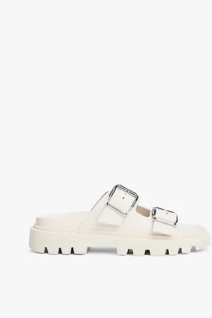 Tommy Hilfiger Leren sandaal met dubbele band en profielzool