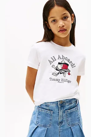 Tommy Hilfiger T-shirt met vlag en geborduurd figuurtje