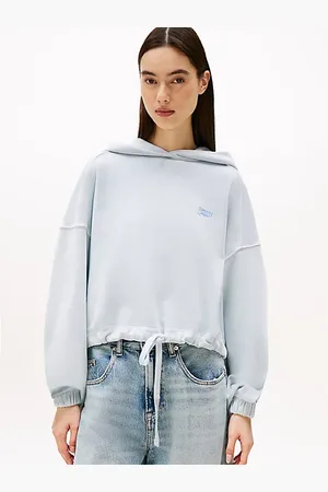 Tommy Hilfiger Cropped hoodie met boxy fit en logo
