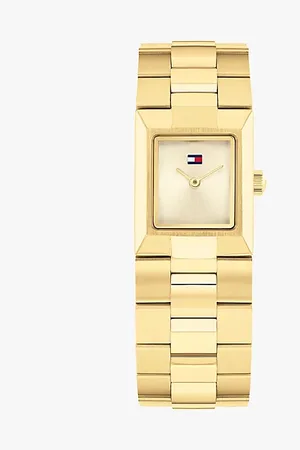 Tommy Hilfiger Verguld horloge met vierkante wijzerplaat