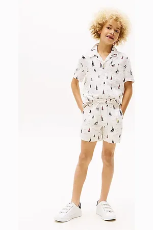 Tommy Hilfiger Geweven short met linnen en print