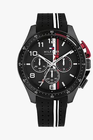Tommy Hilfiger Chronograafhorloge met zwarte siliconen band