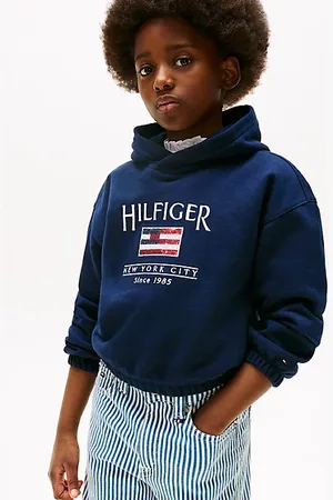 Tommy Hilfiger Relaxed fit hoodie met Hilfiger-paillettenvlag