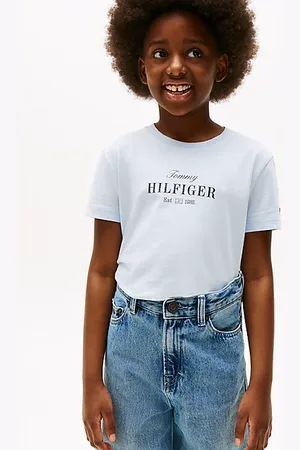 Tommy Hilfiger T-shirt met ronde hals en glitterlogo