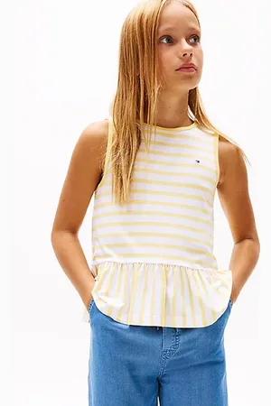 Tommy Hilfiger Mouwloze peplumtop met strepen