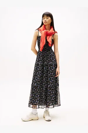 Tommy Hilfiger Chiffon maxi-wikkeljurk met bloemenprint