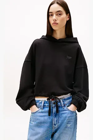 Tommy Hilfiger Cropped hoodie met boxy fit en logo