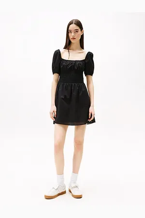 Tommy Hilfiger Voile mini-jurk met vierkante hals