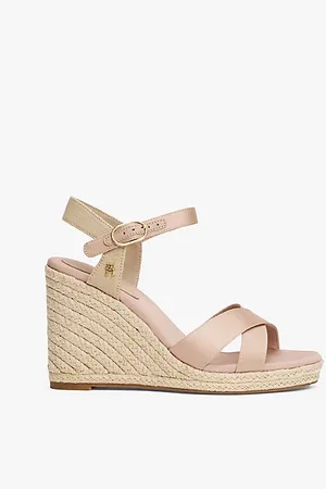 Tommy Hilfiger Satijnen espadrille met sleehak