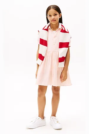 Tommy Hilfiger Gestreepte overhemdjurk met korte mouwen