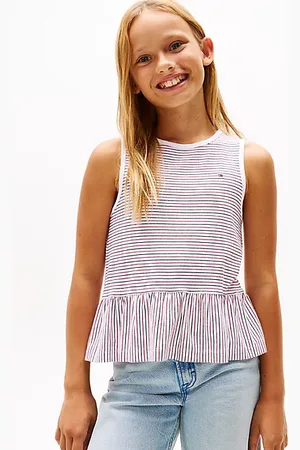 Tommy Hilfiger Mouwloze peplumtop met strepen