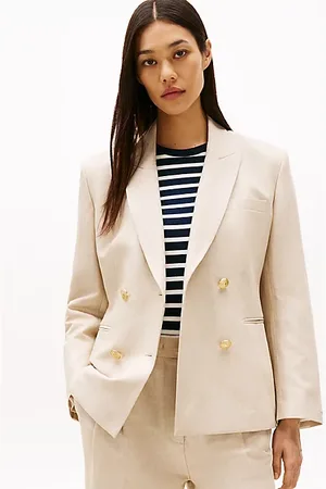 Tommy Hilfiger Slim fit blazer van linnenmix