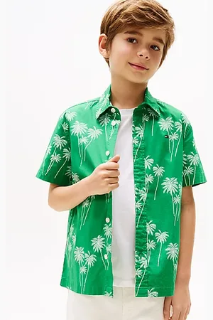Tommy Hilfiger Poplin overhemd met korte mouwen en bloemenprint