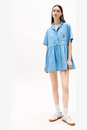 Tommy Hilfiger Relaxed fit denim mini-overhemdjurk