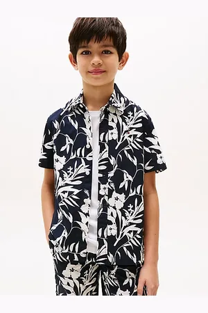 Tommy Hilfiger Poplin overhemd met korte mouwen en bloemenprint