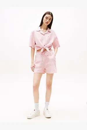 Tommy Hilfiger Paperbag short met linnen