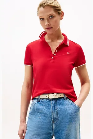 Tommy Hilfiger Slim fit polo met contrasterende vlag